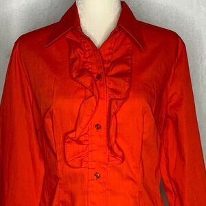 Vintage Ranch Rags Western Tuxedo Shirt 15/16 Red
